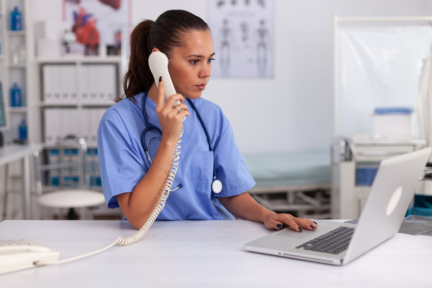 Staff scheduling appointments by phone